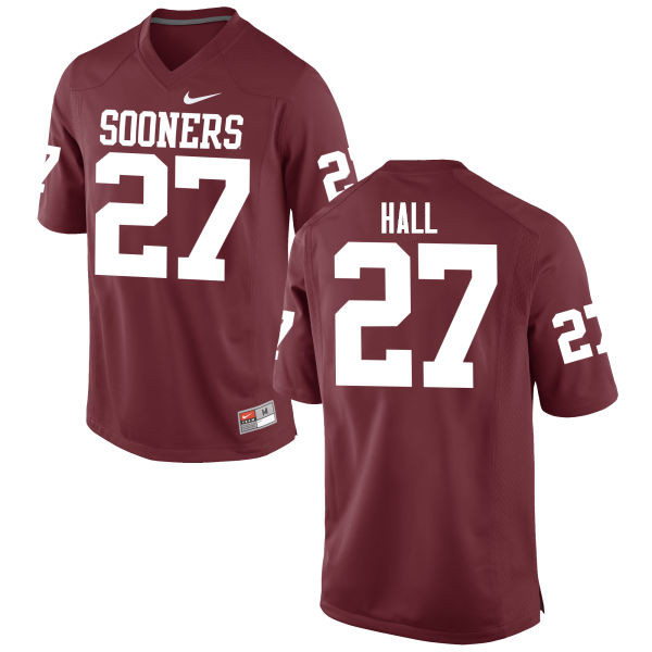 Men Oklahoma Sooners #27 Jeremiah Hall College Football Jerseys Game-Crimson